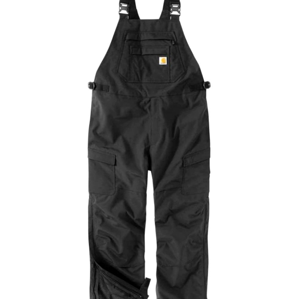 Carhartt Storm Defender Mens Black Bib  Overalls Size Large Loose Fit